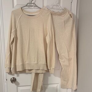 Aerie Heather Beige Lounge Set (Top XXS + pants XS) like new
